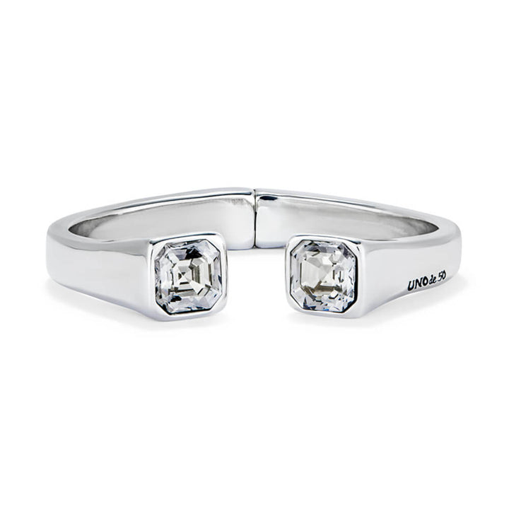 UNOde50 Sterling Silver - Plated White Crystal Cuff Bracelet - MococoUNOde50PUL2485BLNMTL0MBracelets
