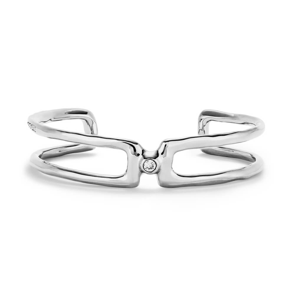 UNOde50 Sterling Silver - Plated White Topaz Bangle Bracelet - MococoUNOde50PUL2446BLNMTL0MBracelets