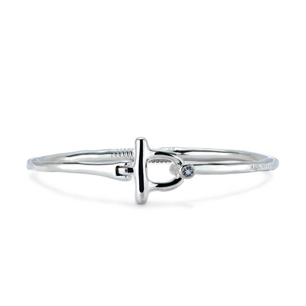 UNOde50 Sterling Silver - Plated White Topaz Bangle Bracelet - MococoUNOde50PUL2449BLNMTL0MBracelets