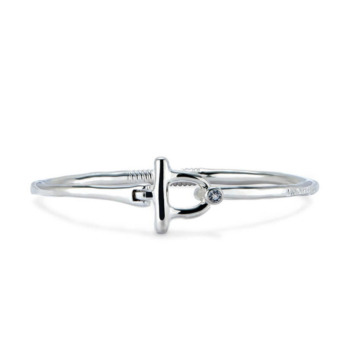 UNOde50 Sterling Silver - Plated White Topaz Bangle Bracelet - MococoUNOde50PUL2449BLNMTL0MBracelets