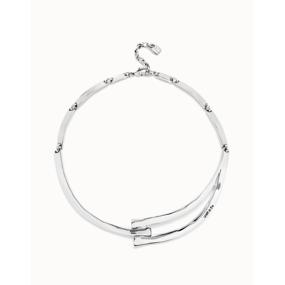 Unode50 Sterling Silver Sculpted Choker Necklace - MococoUNOde50COL1976Necklaces