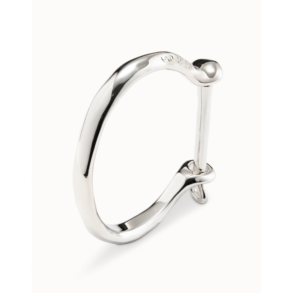 Unode50 Sterling Silver Shackle Shaped Clasp Bangle Bracelet image 3