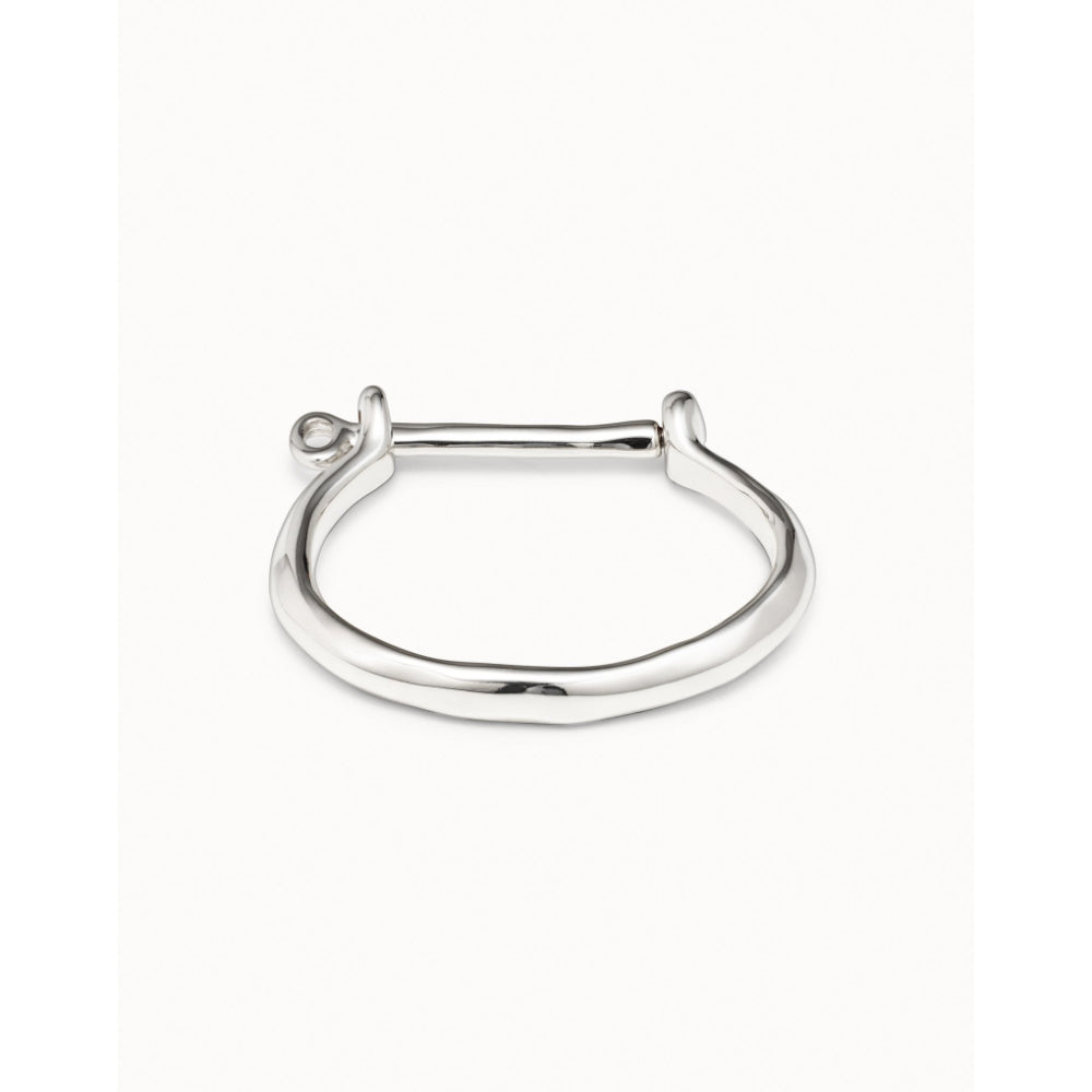 Unode50 Sterling Silver Shackle Shaped Clasp Bangle Bracelet image