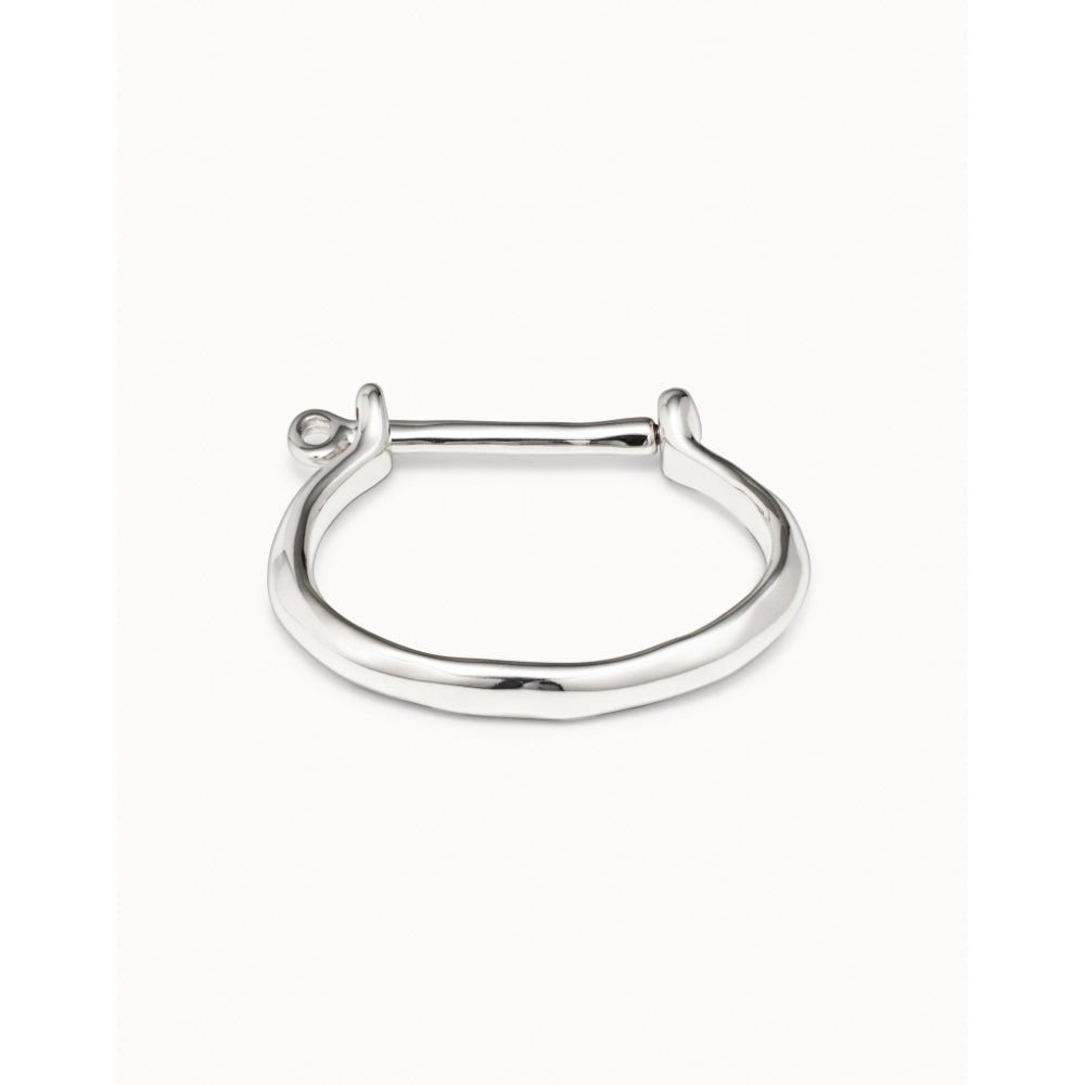 Unode50 Sterling Silver Shackle Shaped Clasp Bangle Bracelet - MococoUNOde50PUL1245MTLBracelets