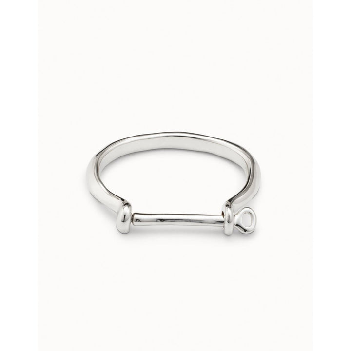 Unode50 Sterling Silver Shackle Shaped Clasp Bangle Bracelet - MococoUNOde50PUL1245MTLBracelets