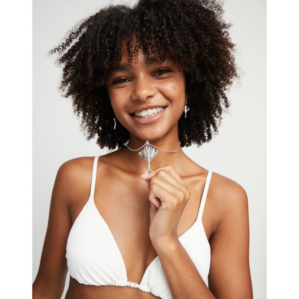 Unode50 Sterling Silver Short Chain Pendant Manta Ray Necklace - MococoUNOde50COL1930-UNecklace