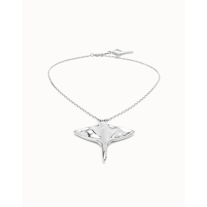 Unode50 Sterling Silver Short Chain Pendant Manta Ray Necklace - MococoUNOde50COL1930-UNecklaces