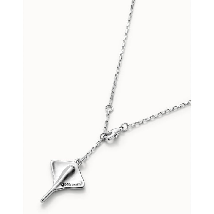 Unode50 Sterling Silver Short Chain Pendant Manta Ray Necklace - MococoUNOde50COL1930-UNecklaces