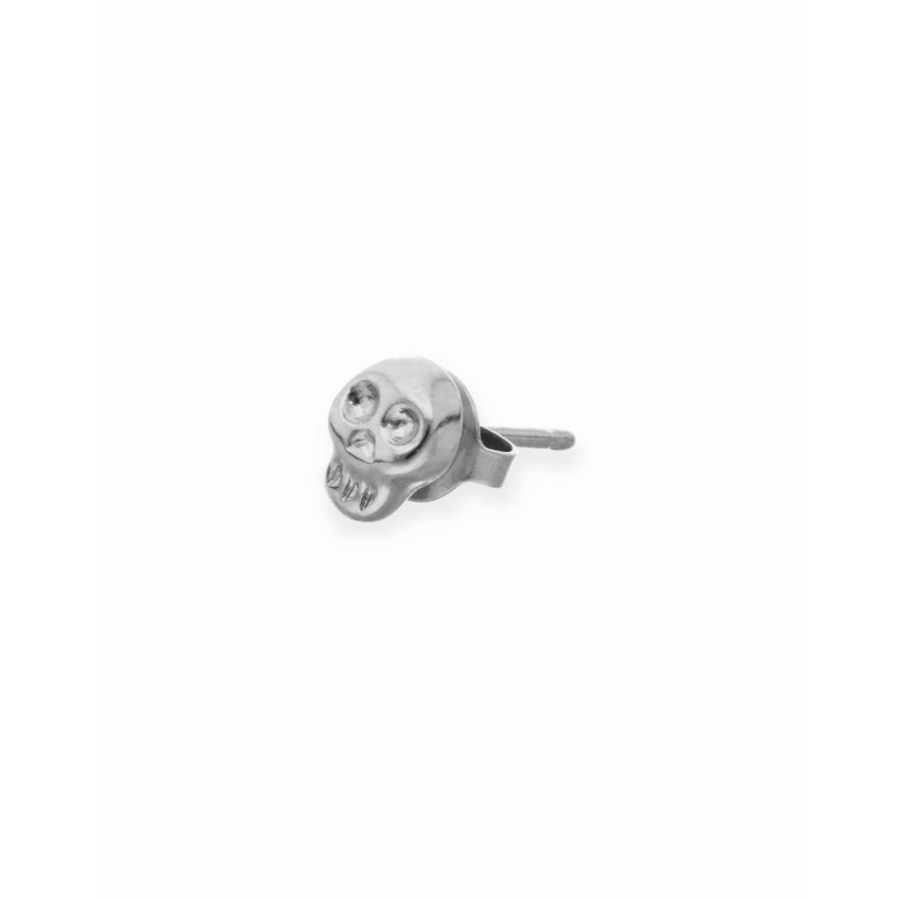 Unode50 Sterling Silver Skull Single Stud Earring image