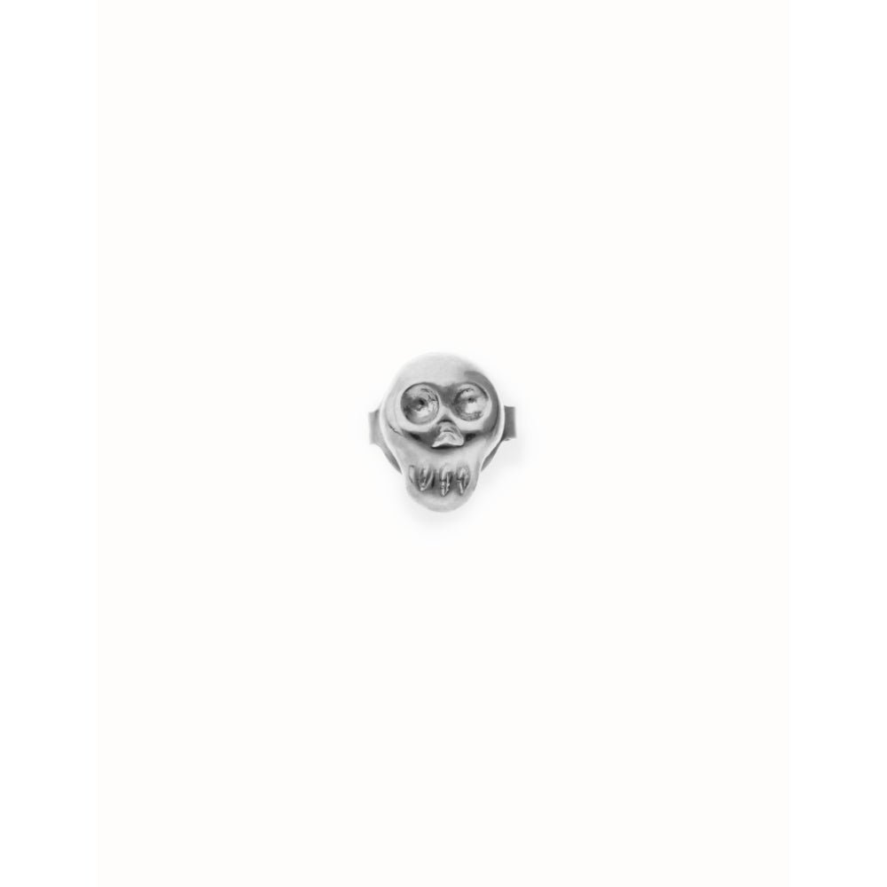 Unode50 Sterling Silver Skull Single Stud Earring - MococoUNOde50PIE0017MTL0000UEarrings