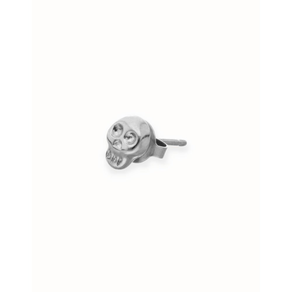 Unode50 Sterling Silver Skull Single Stud Earring - MococoUNOde50PIE0017MTL0000UEarrings