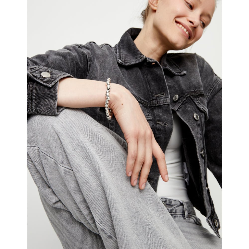 Unode50 Sterling Silver Stretch Beaded Bracelet - MococoUNOde50PUL2591-LBracelet