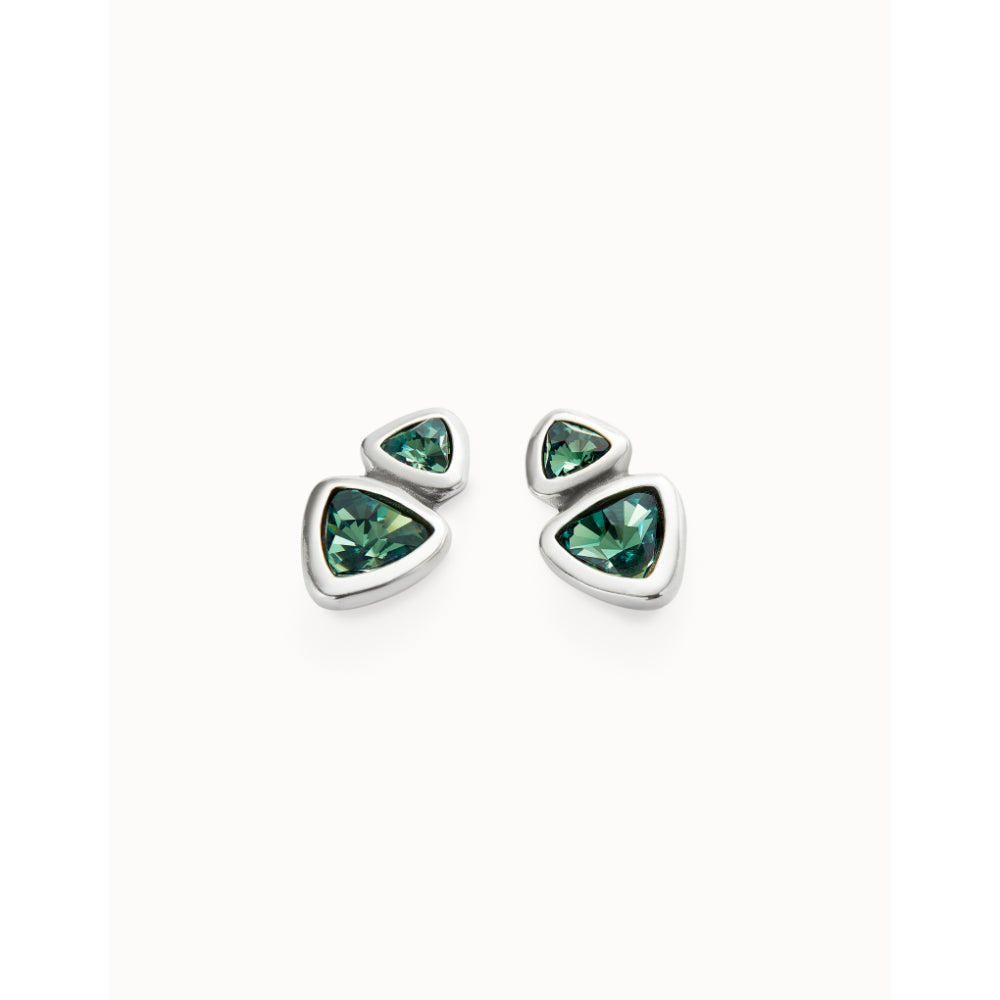 Unode50 Sterling Silver Two Green Crystals Drop Earring image 2