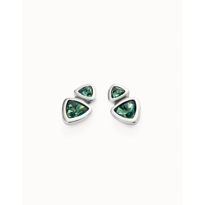 Unode50 Sterling Silver Two Green Crystals Drop Earring image 2