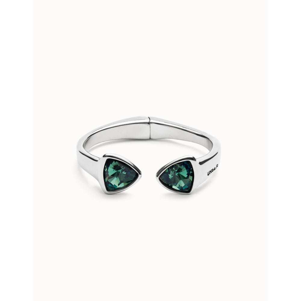 Unode50 Sterling Silver Two Multicolored Crystals Bangle Bracelet image