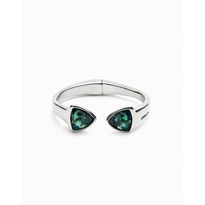 Unode50 Sterling Silver Two Multicolored Crystals Bangle Bracelet image