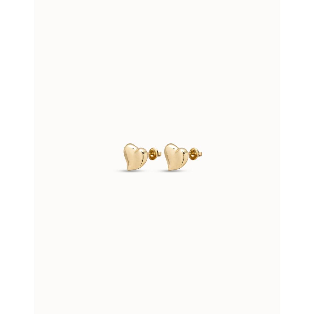 UNOde50 Sterling Silver/Gold - Plated Medium Sized Heart Shaped Earrings - MococoUNOde50PEN0829MTL000 - SEarrings