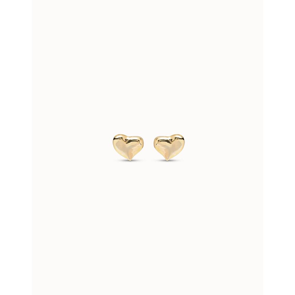 UNOde50 Sterling Silver/Gold - Plated Medium Sized Heart Shaped Earrings - MococoUNOde50PEN0829MTL000 - GEarrings