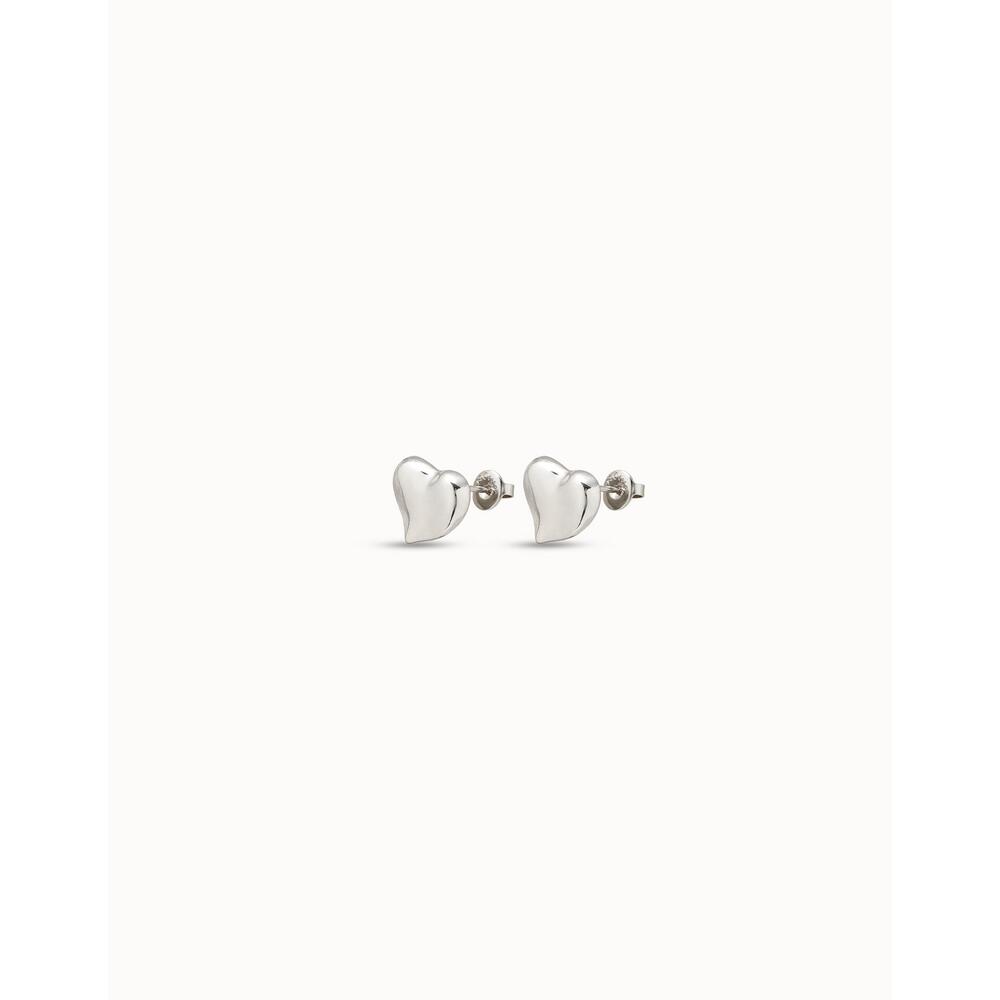 UNOde50 Sterling Silver/Gold - Plated Medium Sized Heart Shaped Earrings - MococoUNOde50PEN0829MTL000 - SEarrings