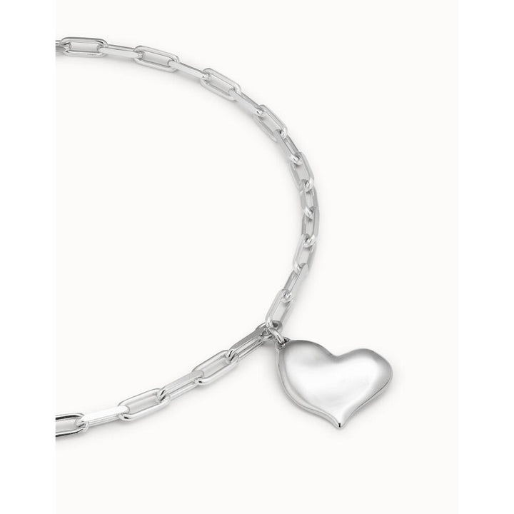 UNOde50 Sterling Silver/Gold - Plated Short Necklace With Medium Sized Link Chain And Medium Sized Heart - MococoUNOde50COL1669MTL000 - SNecklace