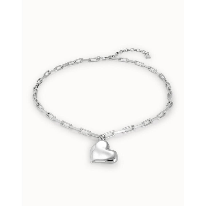 UNOde50 Sterling Silver/Gold - Plated Short Necklace With Medium Sized Link Chain And Medium Sized Heart - MococoUNOde50COL1669MTL000 - SNecklace