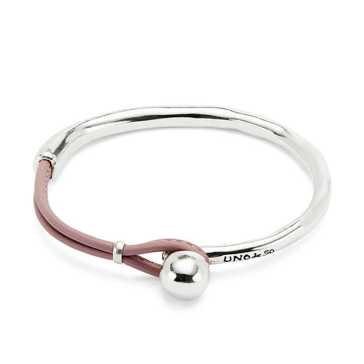 UNOde50 Silver Lilac Leather Bracelet
