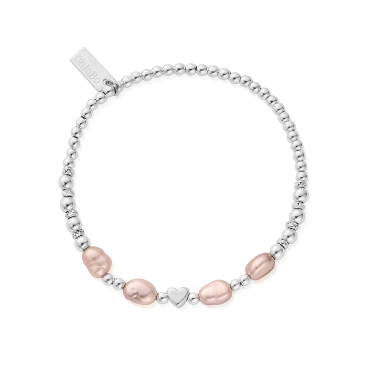 ChloBo Silver With Love Pink Pearl Bracelet Image