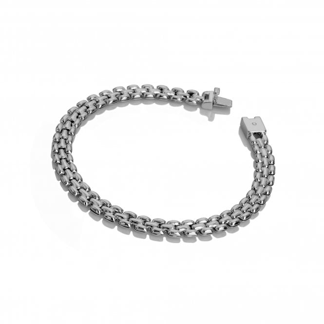 Hot Diamonds Sterling Silver Woven Chain Bracelet with Real Diamond Accent