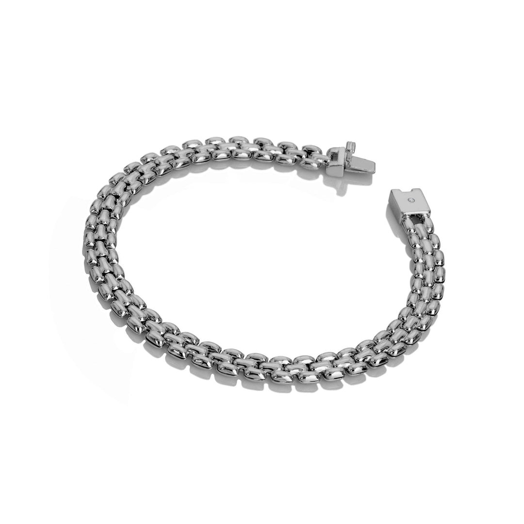 Hot Diamonds Sterling Silver Woven Chain Bracelet with Real Diamond Accent