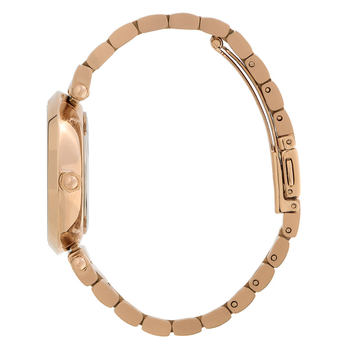 Olivia Burton Rose Gold Floral T-Bar Grey Dial Watch