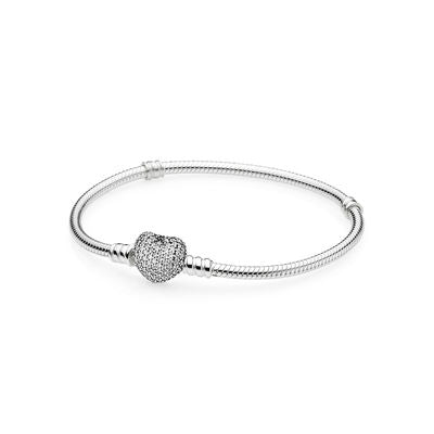 Pandora PavÃ© Heart Moments Silver Bra (590727CZ-20)