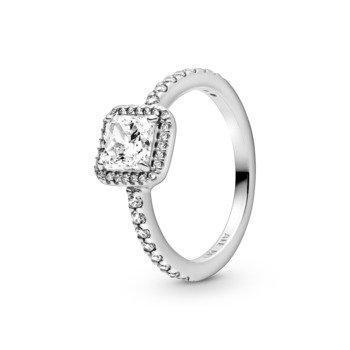 Pandora Square Sparkle Halo Ring (198863C01-56)
