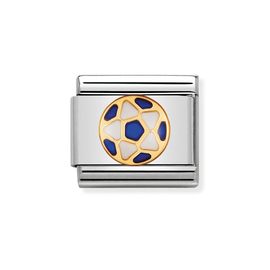 Nomination Classic Blue and White Football Charm