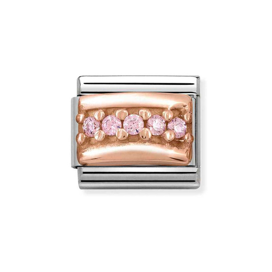 Nomination Classic Rose Gold with Pink Stones Charm