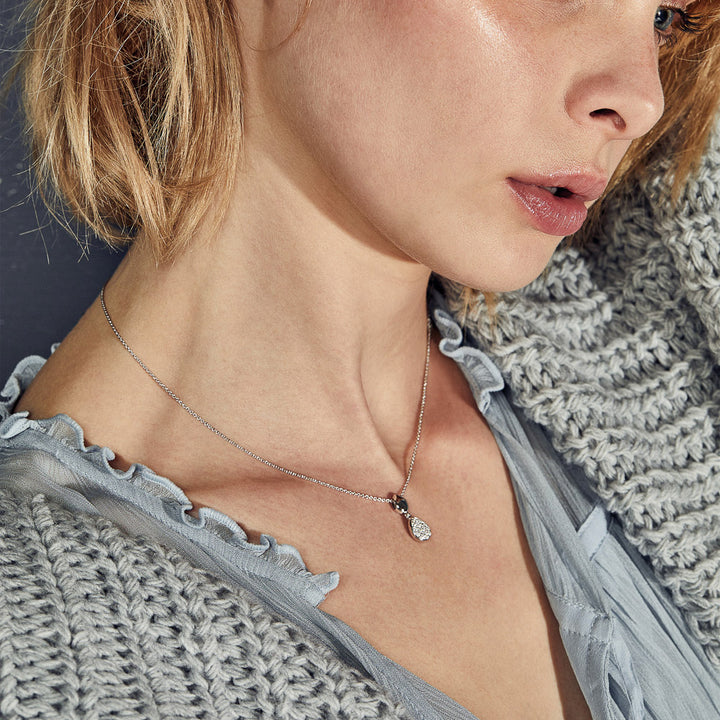 Kit Heath Silver Coast Pebble Glisten Pavé Necklace