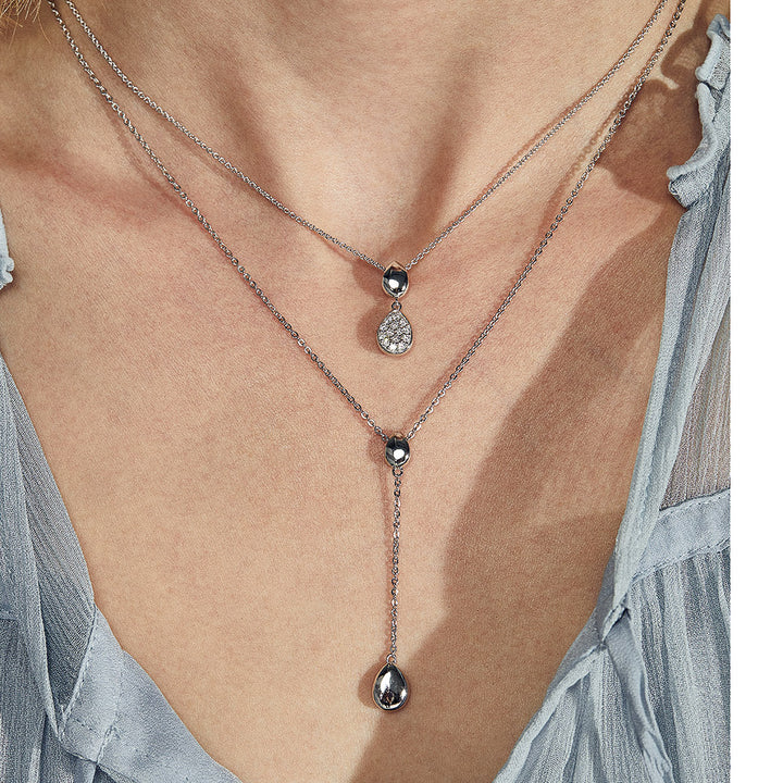Kit Heath Silver Coast Pebble Glisten Pavé Necklace