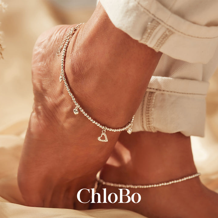 ChloBo Gold Mini Cute Multi Heart Anklet