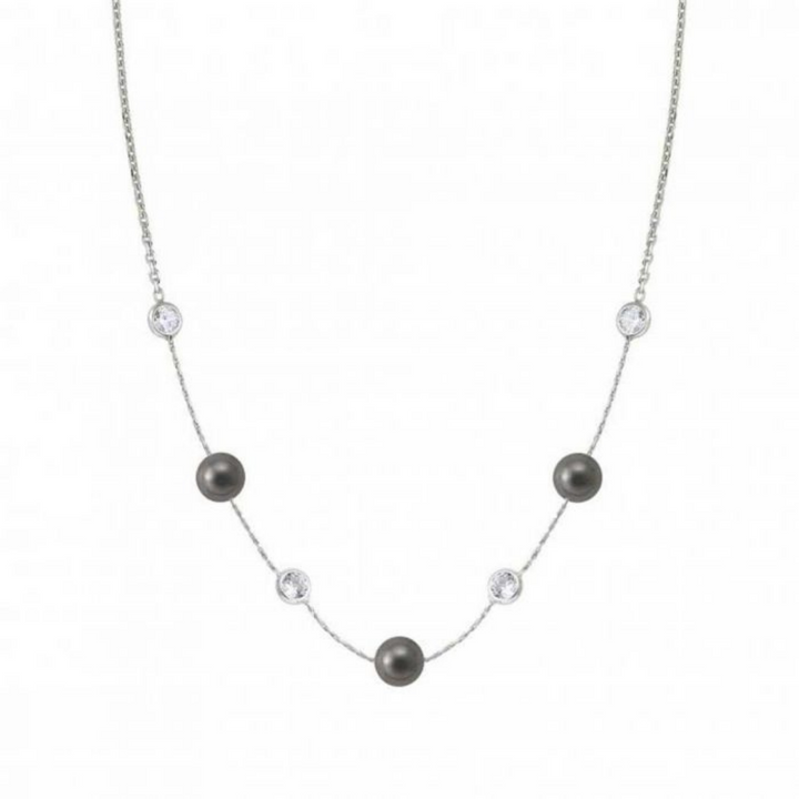 Nomination Grey Pearl and CZ Necklace