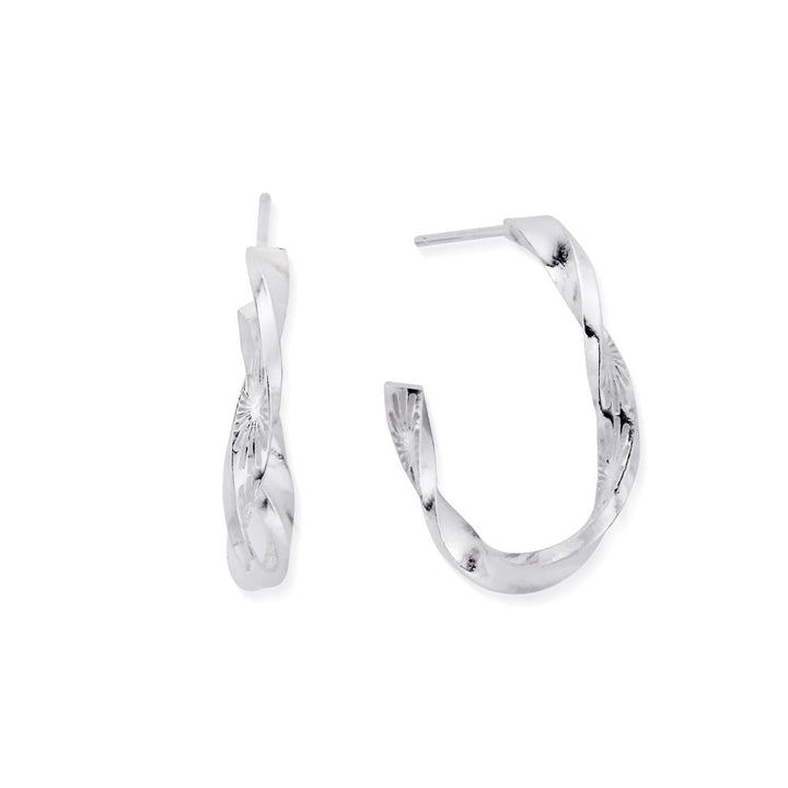 ChloBo Silver Sun Twisted Hoops
