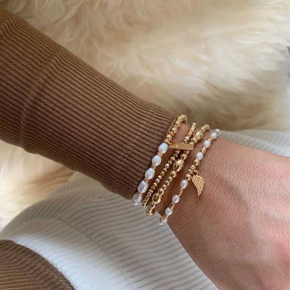 ChloBo Gold and Pearl Heart Of Love Bracelet - MococoChloBoGBRP10180754169354602Bracelets