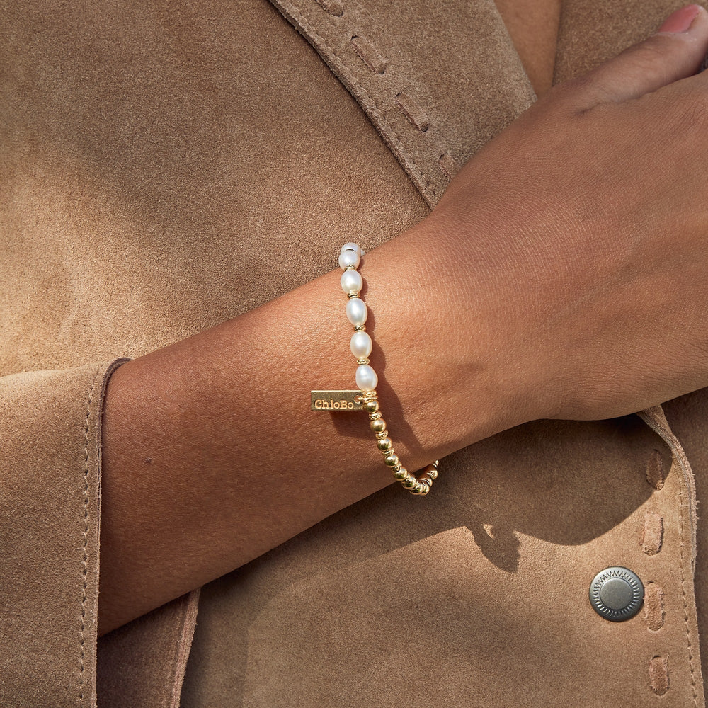 ChloBo Gold and Pearl Story Of Love Bracelet - MococoChloBoGBSPEARL0754169354701Bracelets