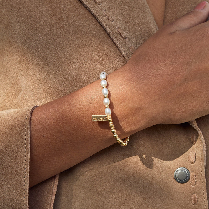 ChloBo Gold and Pearl Story Of Love Bracelet - MococoChloBoGBSPEARL0754169354701Bracelets