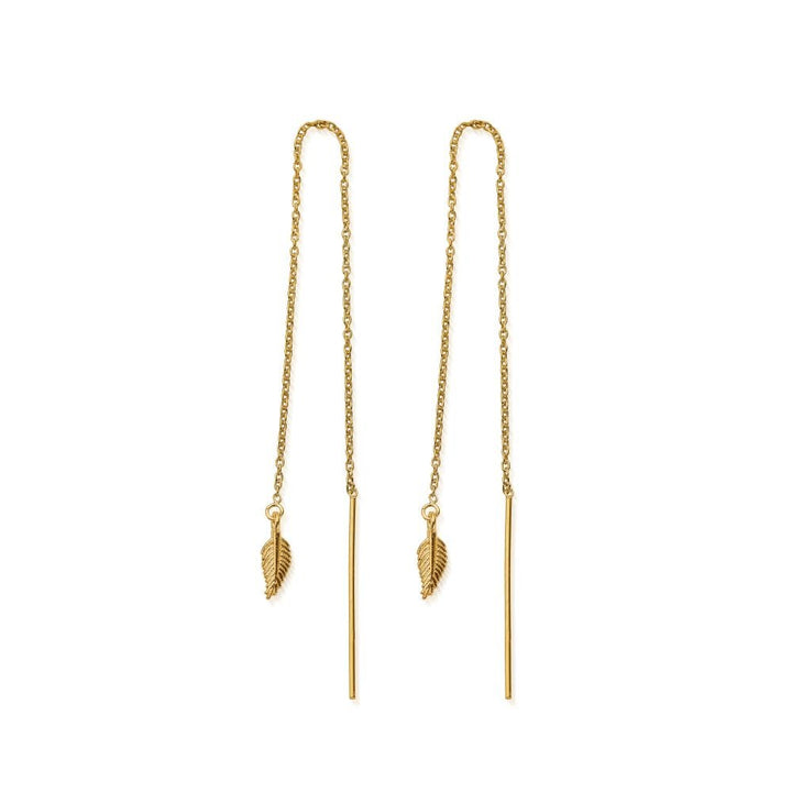 Chlobo Gold Feather Of Courage Pull Through Earrings - MococoChloBoGEDR32159506948875812Earrings