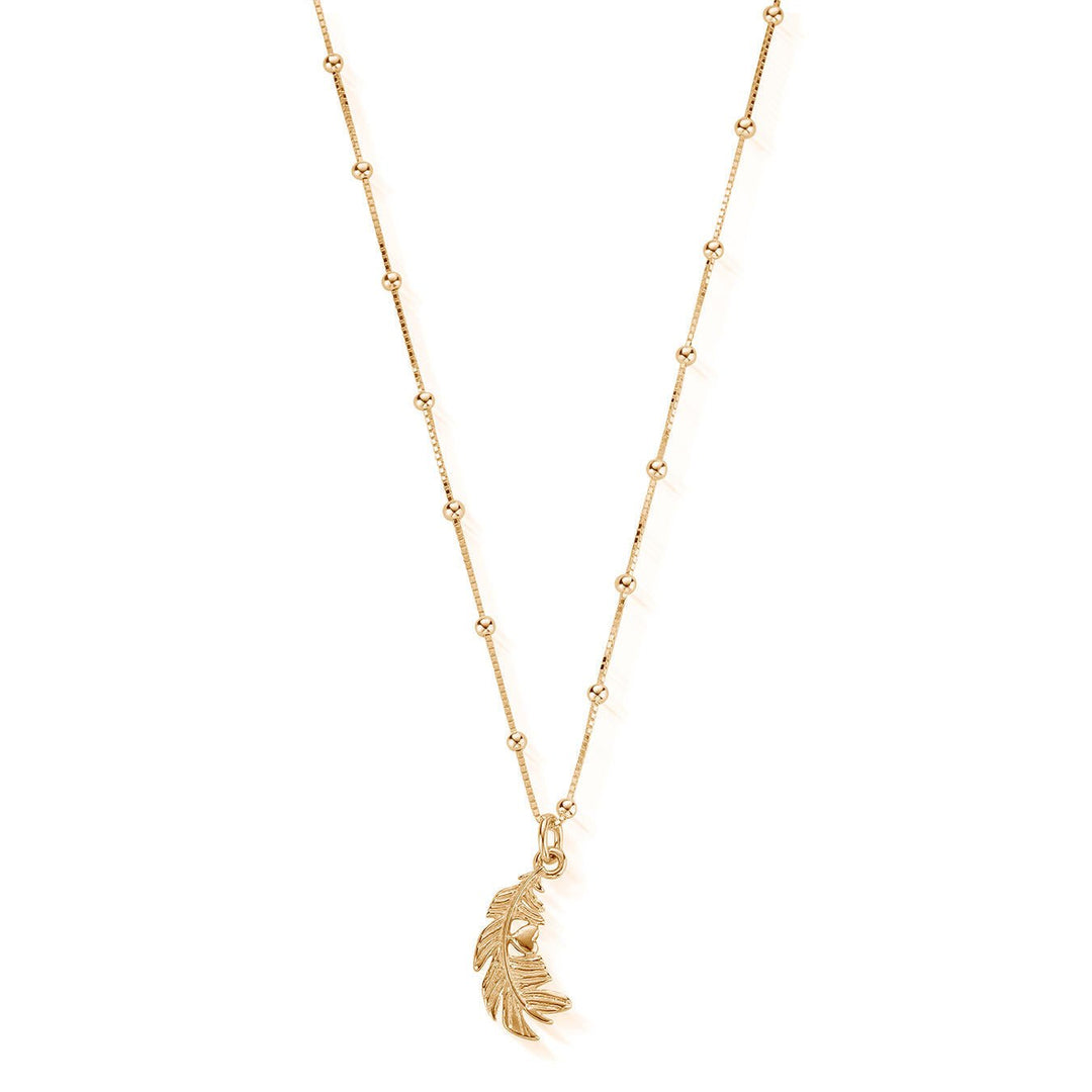 ChloBo Gold Feather with Heart Newbie Necklace - MococoChloBoGNBB10780784862039896Necklaces