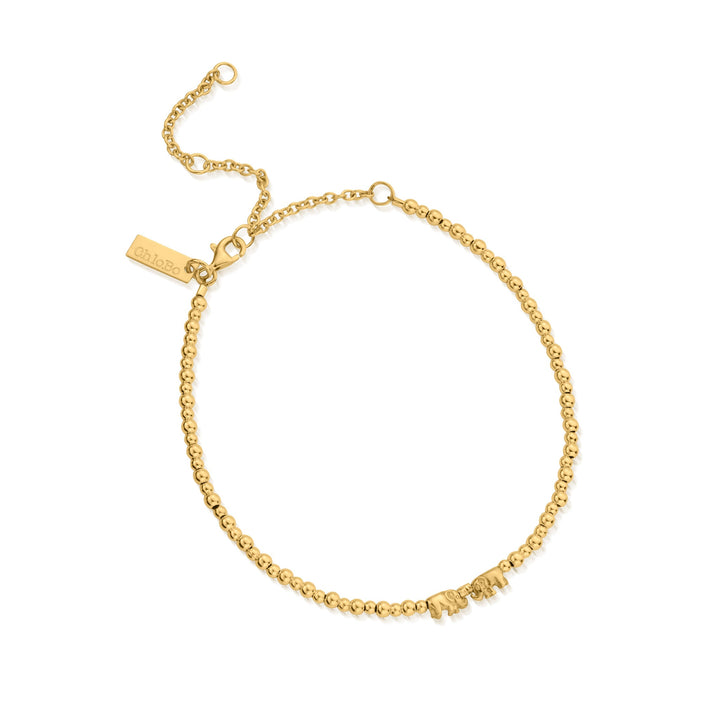 ChloBo Gold Mini Cute Lucky Elephants Anklet - MococoChloBoGANMC40399504582195228Anklets