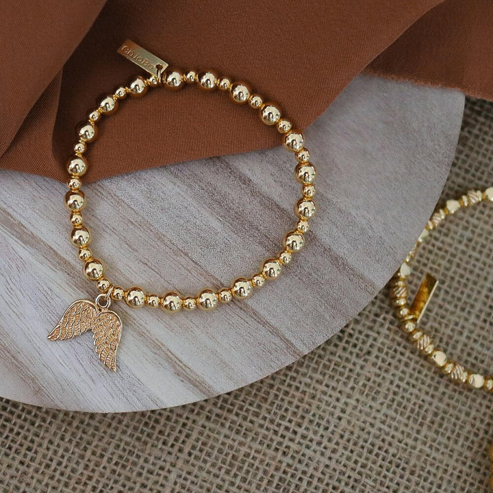 ChloBo Gold Mini Small Ball Angel Wing Bracelet - MococoChloBoGBMSB7010754169351908Bracelets
