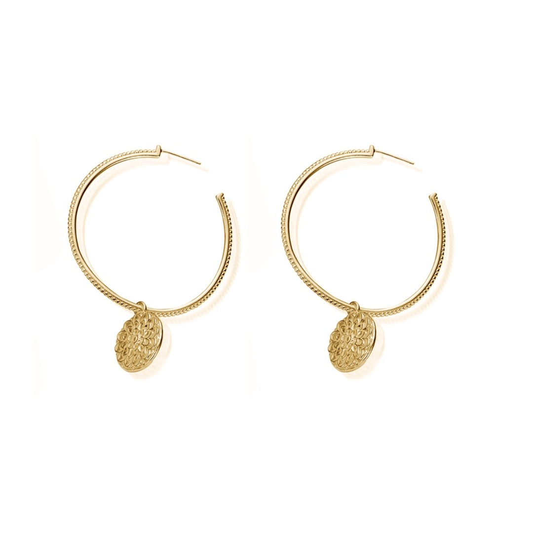 ChloBo Gold Moon Flower Hoop Earrings - MococoChloBoGEH7785060441655448Earrings