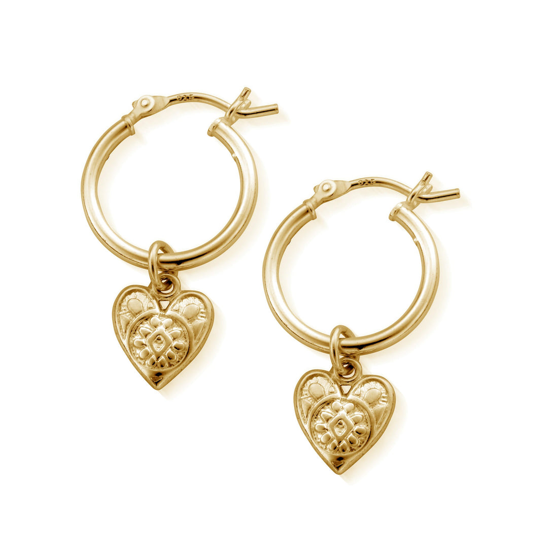 ChloBo Gold Patterned Heart Hoops - MococoChloBoGEH7580754169352141Earrings