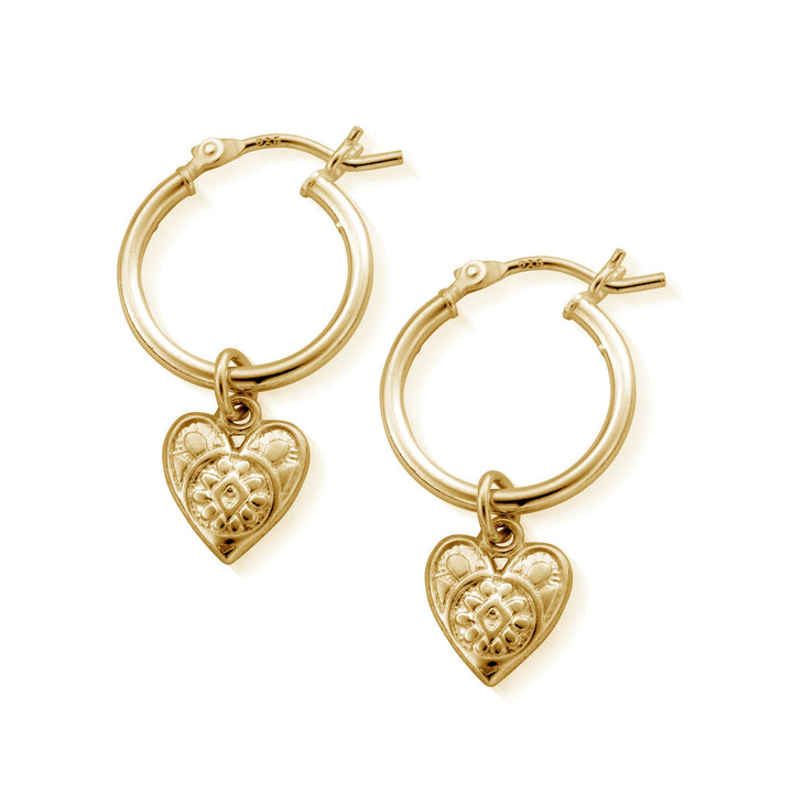 ChloBo Gold Patterned Heart Hoops - MococoChloBoGEH7580754169352141Earrings