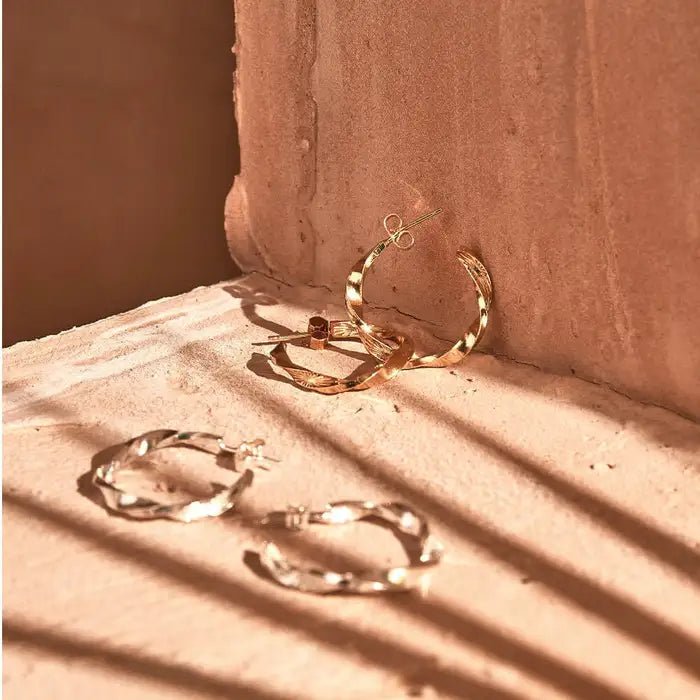 ChloBo Gold Sun Twisted Hoop Earrings - MococoChloBoGEH32079503444173930Earrings